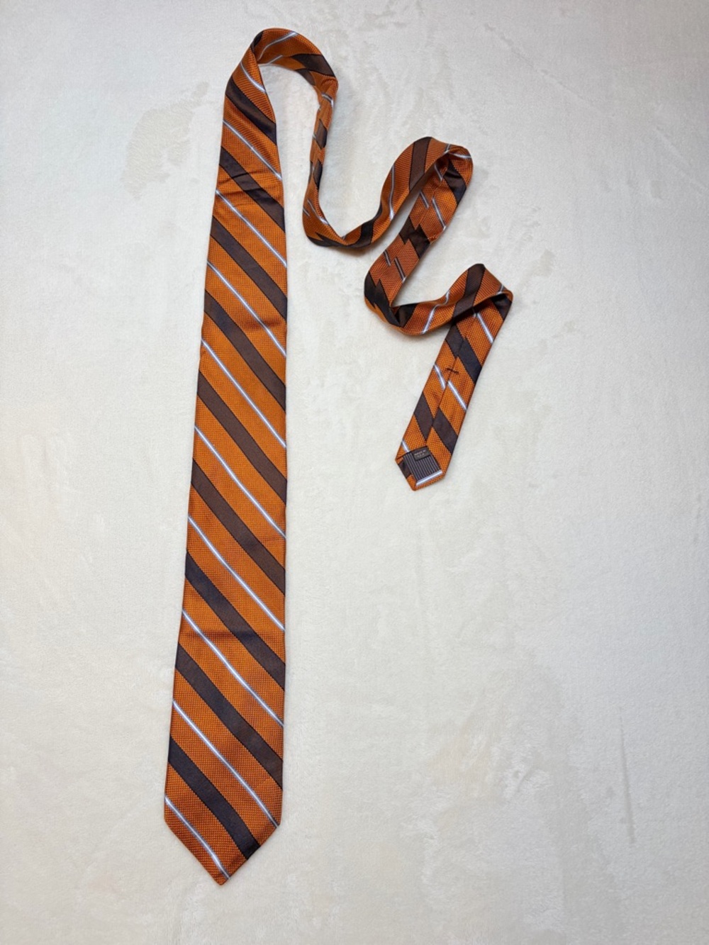 Nordstrom Orange and Brown Diagonal Stripe Tie